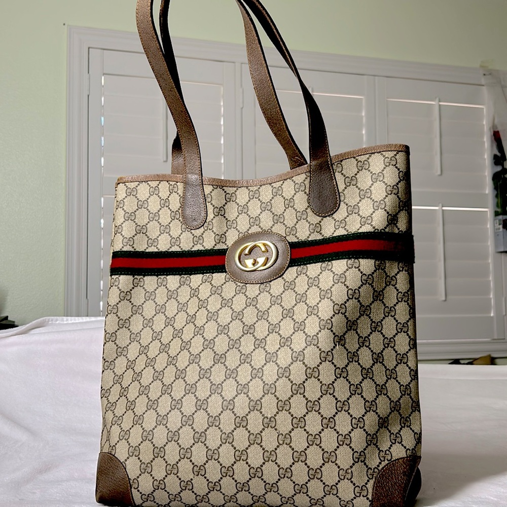 🖤Vtg 70s GUCCI GG Supreme Tote/Shoulder bag - Picture 1 of 17